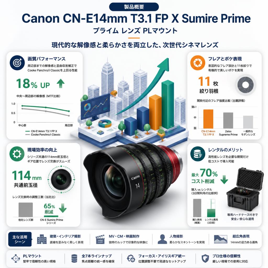 Canon CN-E14mm T3.1 FP X Sumire Prime プライム レンズ PLマウント セールスポイント
