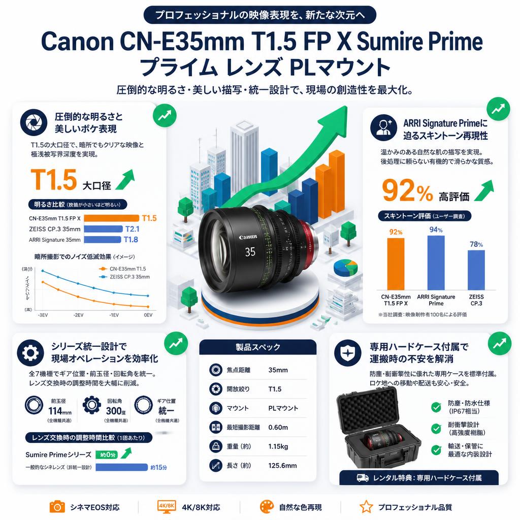 Canon CN-E35mm T1.5 FP X Sumire Prime プライム レンズ PLマウント セールスポイント