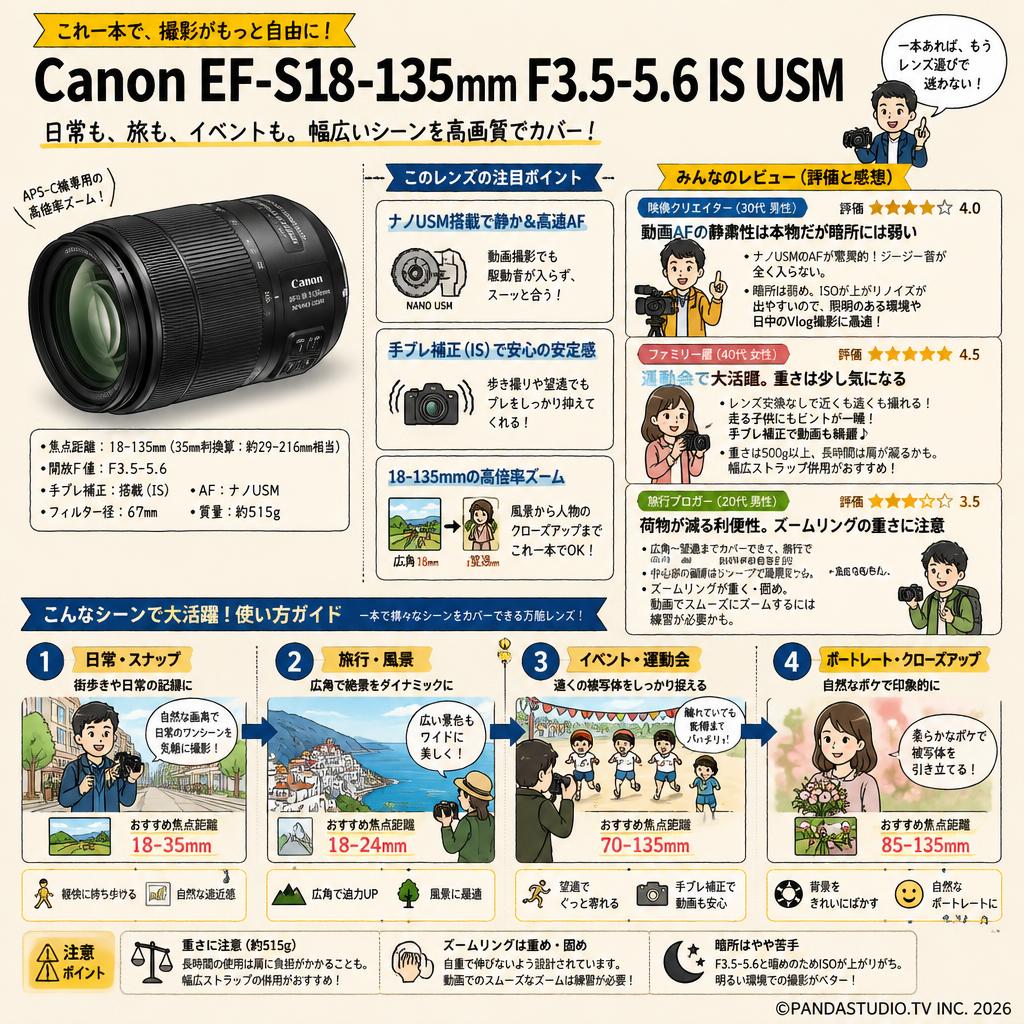 Canon EF-S18-135mm F3.5-5.6 IS USM インターネット上のお客様の声（評判）