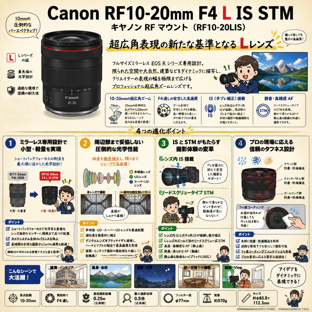 Canon RF10-20mm F4 L IS STM キヤノン RF マウント （ RF10-20LIS ） 概要