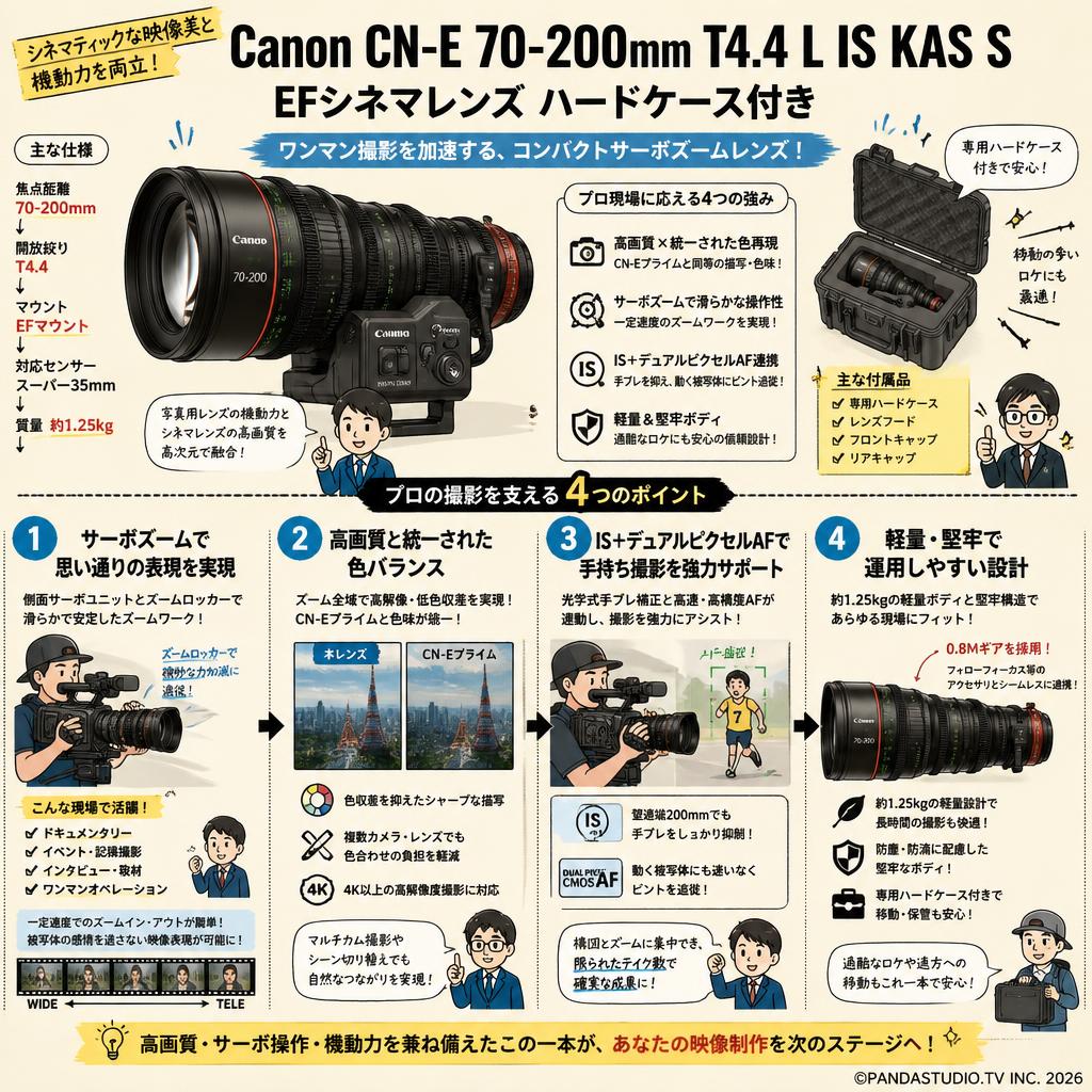 Canon CN-E 70-200mm T4.4 L IS KAS S  EFシネマレンズハードケース付き 概要