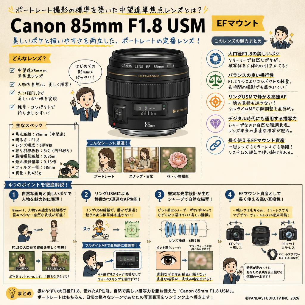Canon 85mm F1.8 USM EFマウント 概要