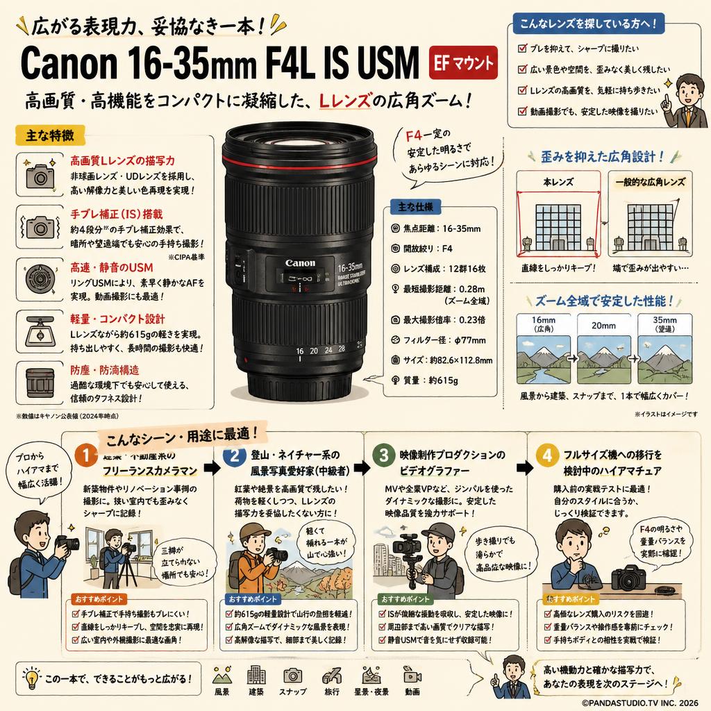 Canon 16-35mm F4L IS USM EF マウント おもな対象のお客様