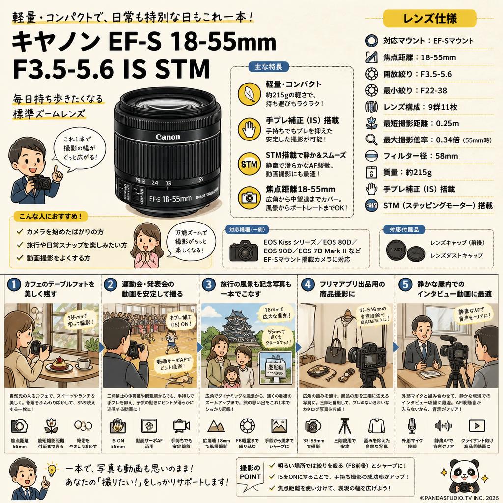 Canon EF-S 18-55mm F3.5-5.6 IS STM 用途