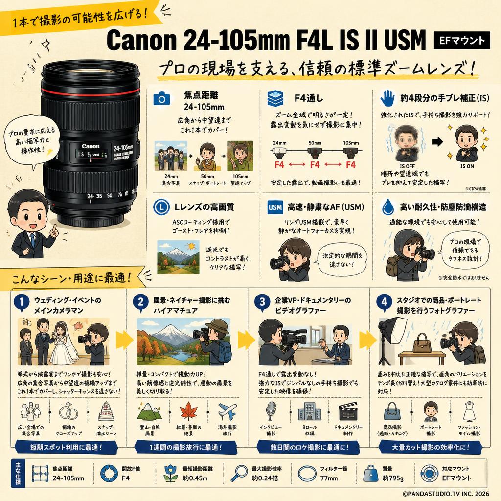 Canon 24-105mm F4L IS II USM EF マウント おもな対象のお客様