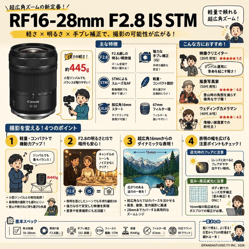 Canon RF16-28mm F2.8 IS STM キヤノン RF マウント （RF16-28ISSTM） インターネット上のお客様の声（評判）