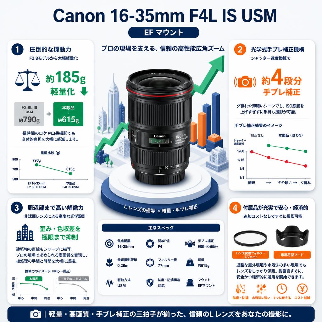 Canon 16-35mm F4L IS USM EF マウント セールスポイント