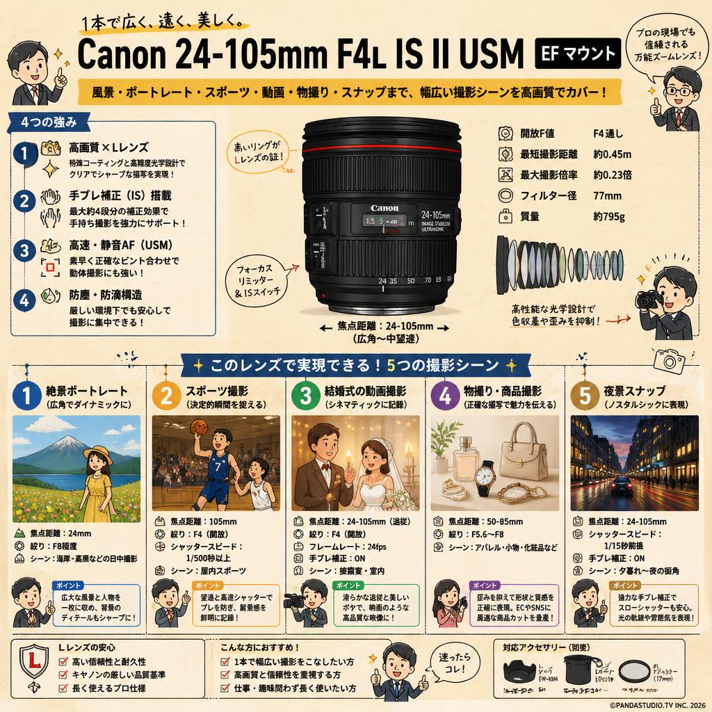 Canon 24-105mm F4L IS II USM EF マウント 用途