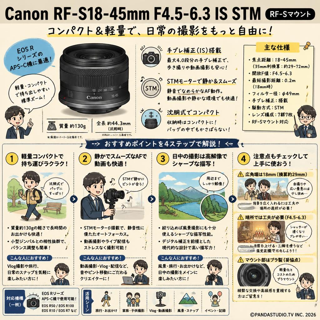 Canon RF-S18-45mm F4.5-6.3 IS STM RF-Sマウント インターネット上のお客様の声（評判）