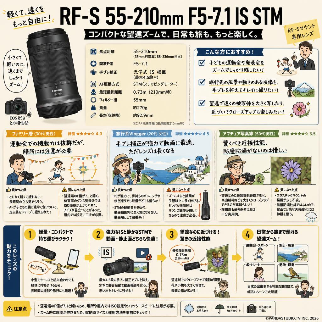 Canon RF-S 55-210mm F5-7.1 IS STM RF-Sマウント インターネット上のお客様の声（評判）