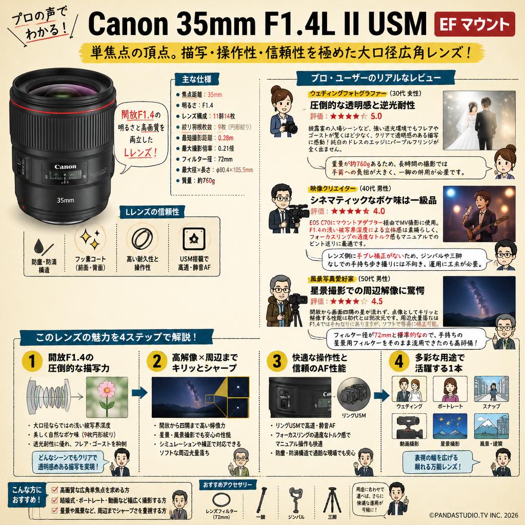 Canon 35mm F1.4L II USM EF マウント インターネット上のお客様の声（評判）
