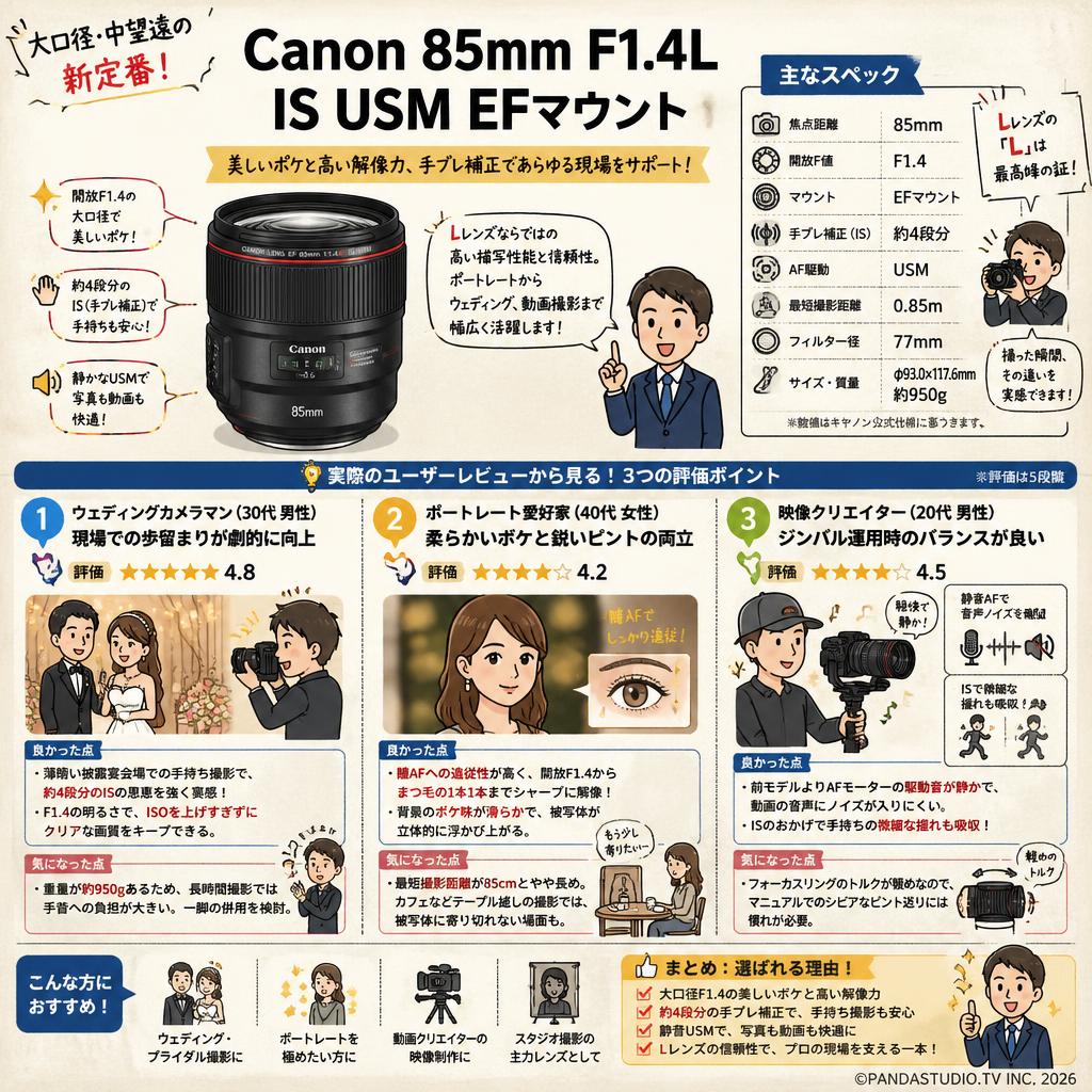 Canon 85mm F1.4L IS USM EFマウント インターネット上のお客様の声（評判）