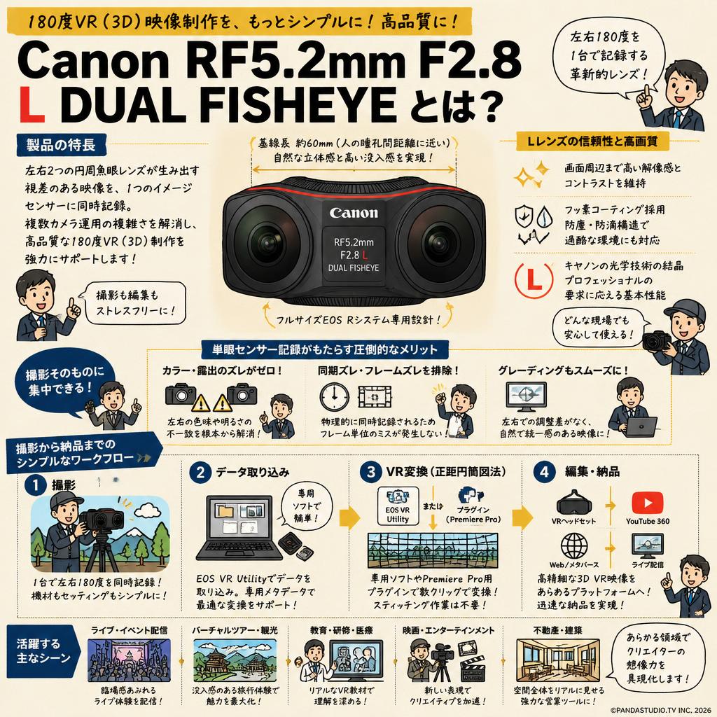 Canon RF5.2mm F2.8 L DUAL FISHEYE 概要