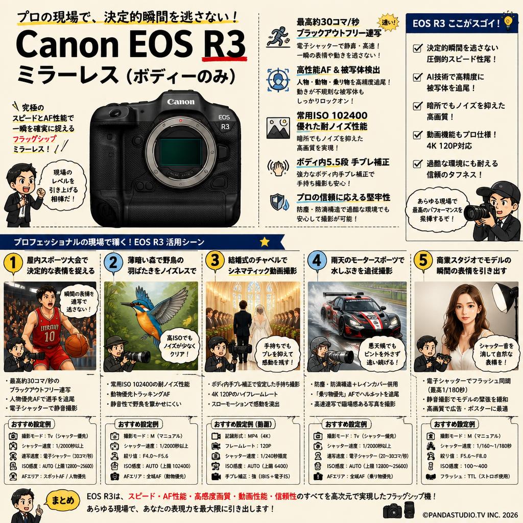 Canon EOS R3 ミラーレス(ボディーのみ） 用途