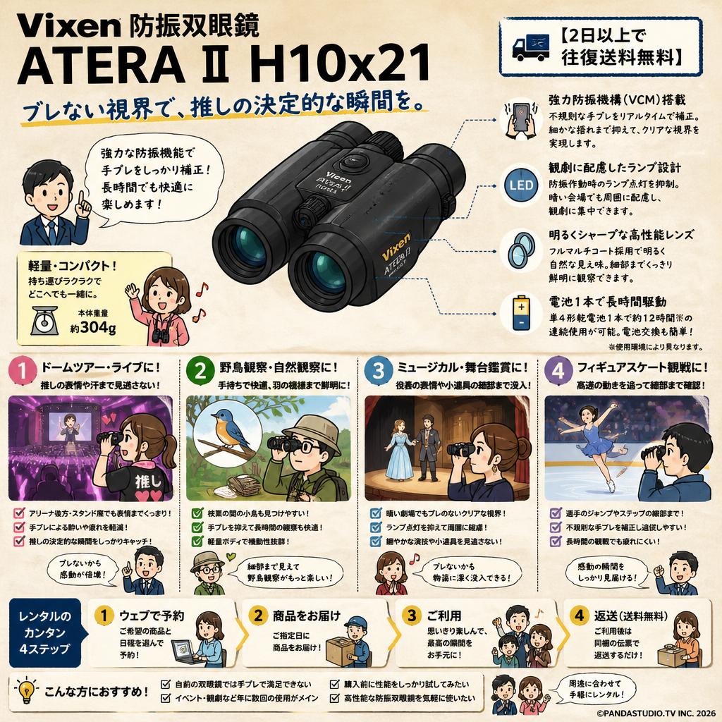 Vixen 防振双眼鏡 ATERA II H10x21 【2日以上で往復送料無料】 おもな対象のお客様