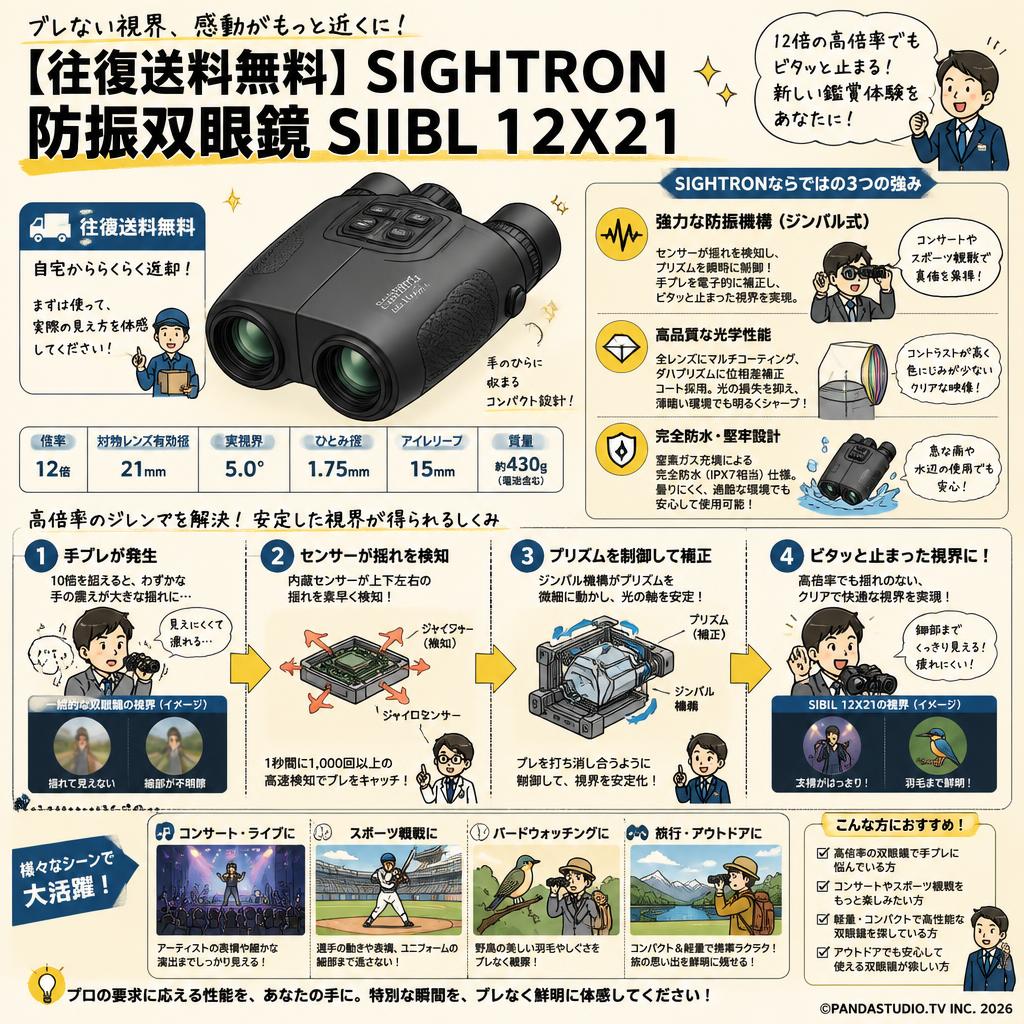 【往復送料無料】SIGHTRON 防振双眼鏡 SIIBL 12X21 概要