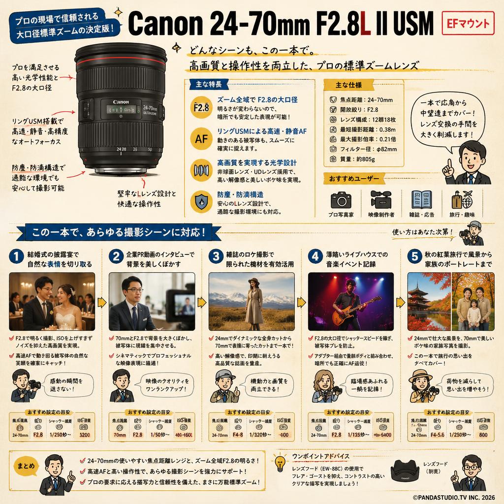 Canon 24-70mm F2.8L II USM  EFマウント 用途