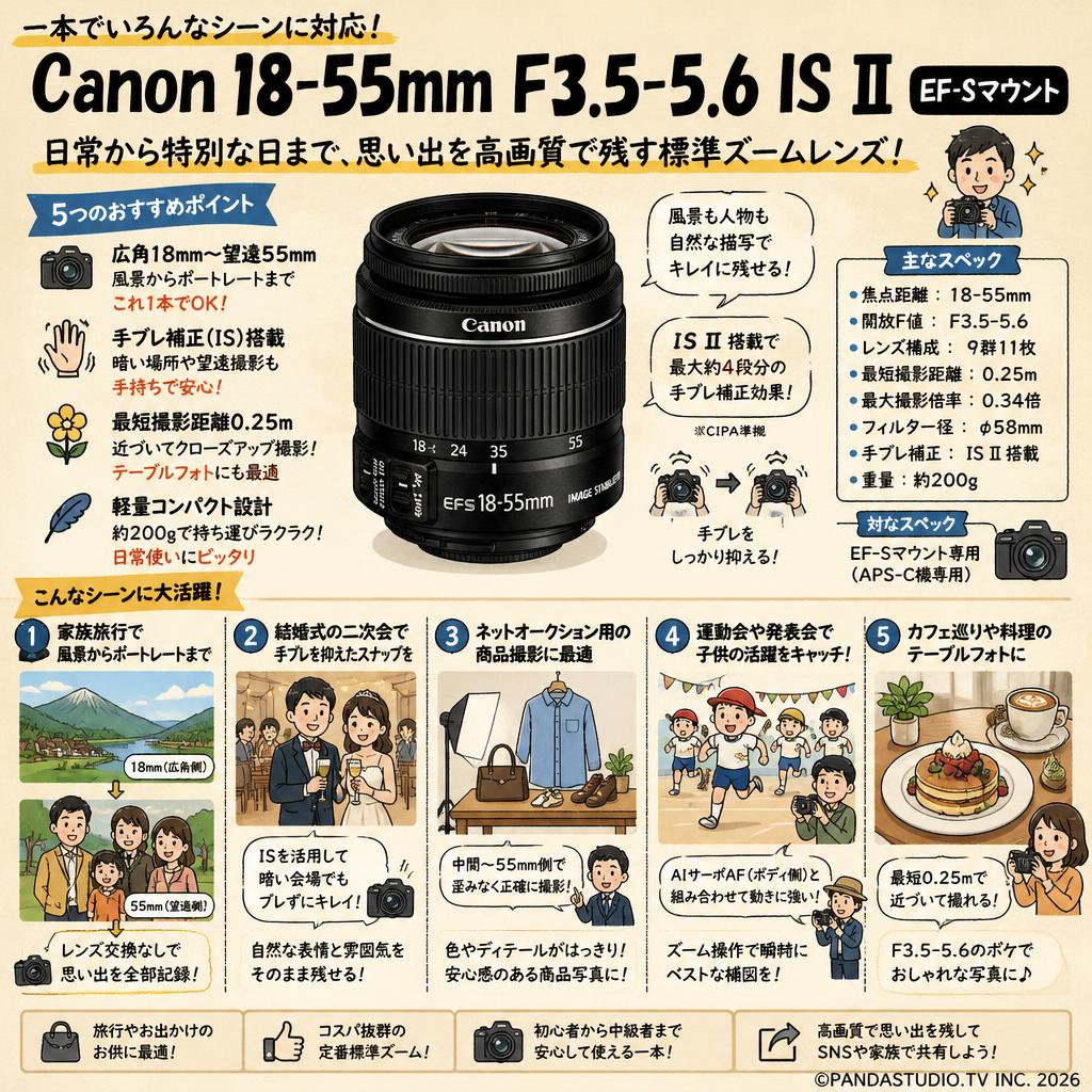 Canon 18-55mm F3.5-5.6 IS II EF-Sマウント 用途