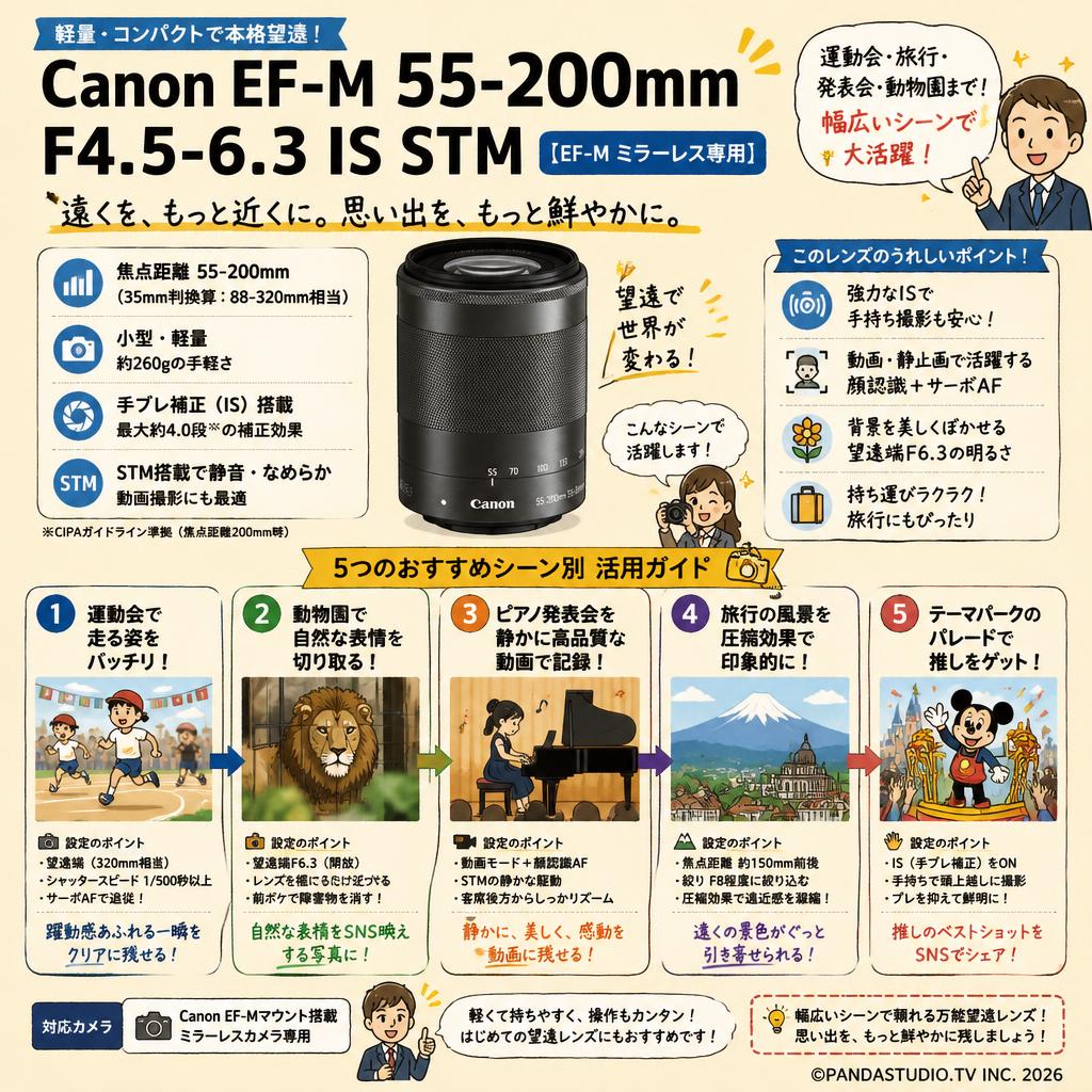 Canon EF-M 55-200mm F4.5-6.3 IS STM 【EF-M ミラーレス専用】 用途