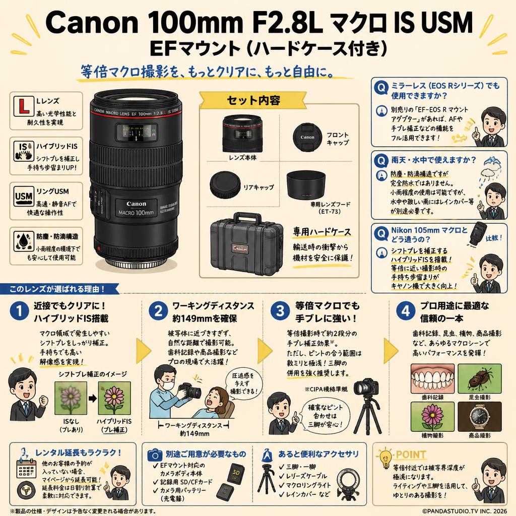 Canon 100mm F2.8L マクロ IS USM EFマウント(ハードケース付き) FAQ（よくある質問と答え）