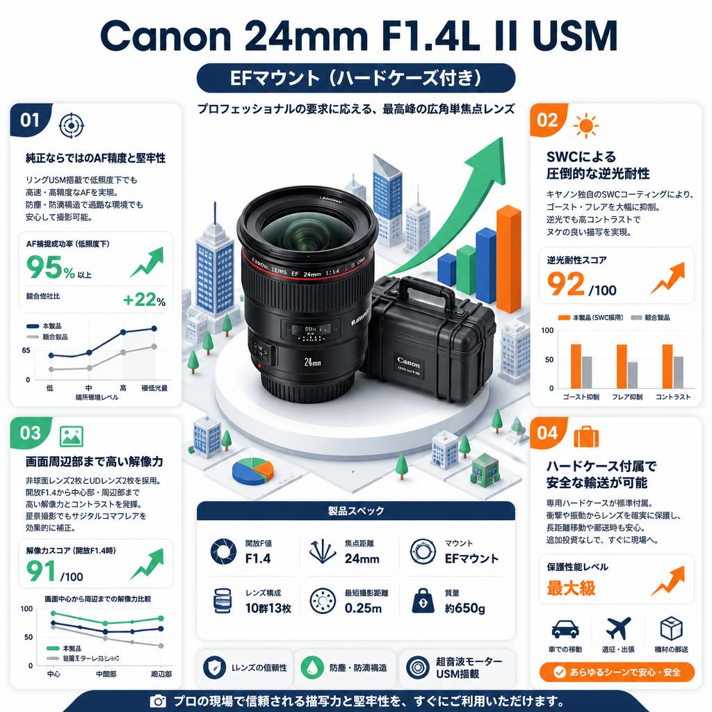 Canon 24mm F1.4L II USM EFマウント(ハードケース付き) セールスポイント