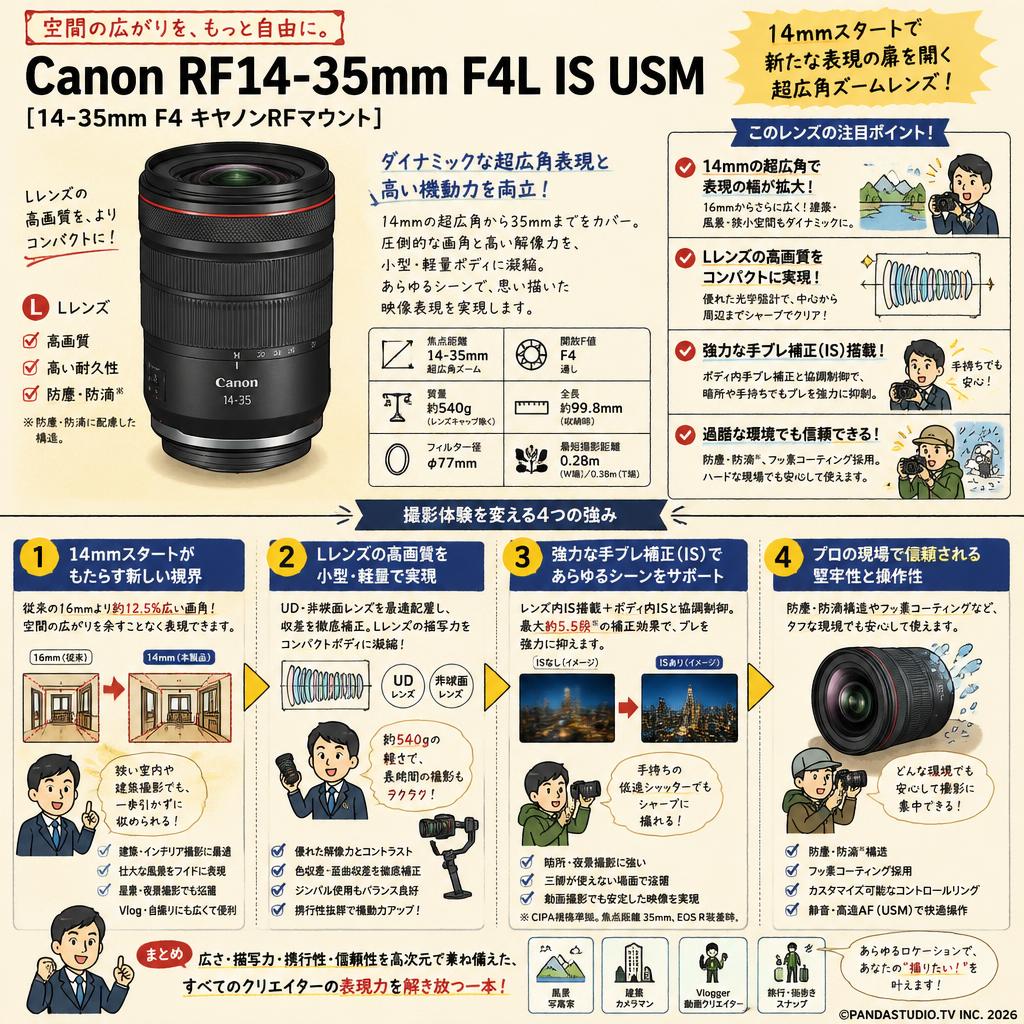 Canon RF14-35mm F4L IS USM [14-35mm F4 キヤノンRFマウント]． 概要
