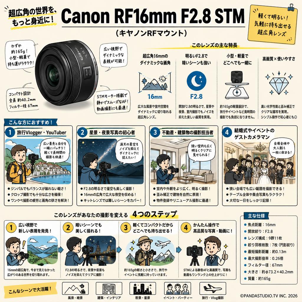 Canon RF16mm F2.8 STM (キヤノンRFマウント) おもな対象のお客様