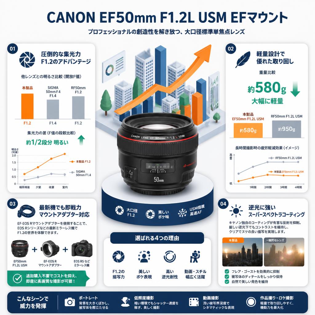 CANON EF50mm F1.2L USM EFマウント セールスポイント