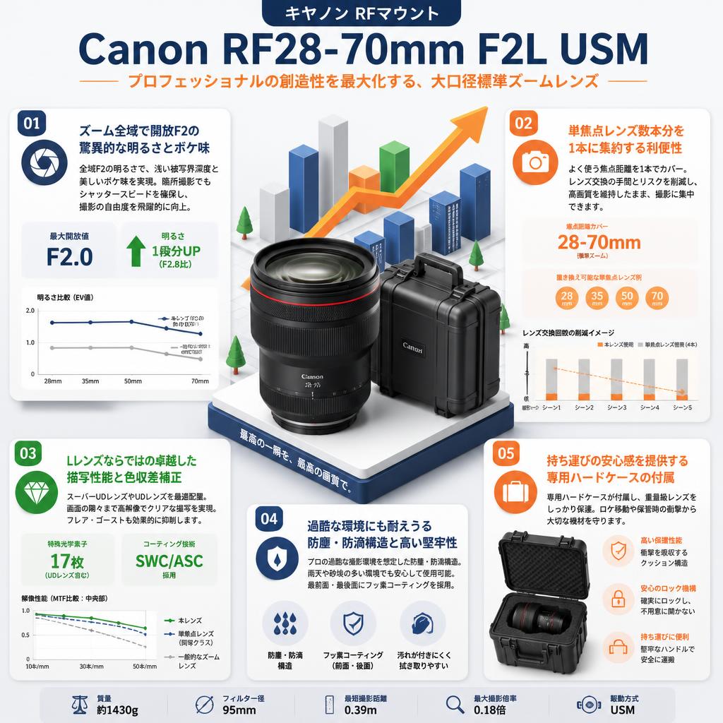 Canon RF28-70mm F2L USM キヤノンRFマウント(ハードケース付き) セールスポイント
