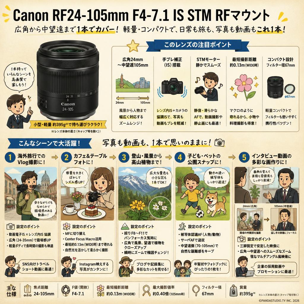 Canon RF24-105mm F4-7.1 IS STM RFマウント 用途