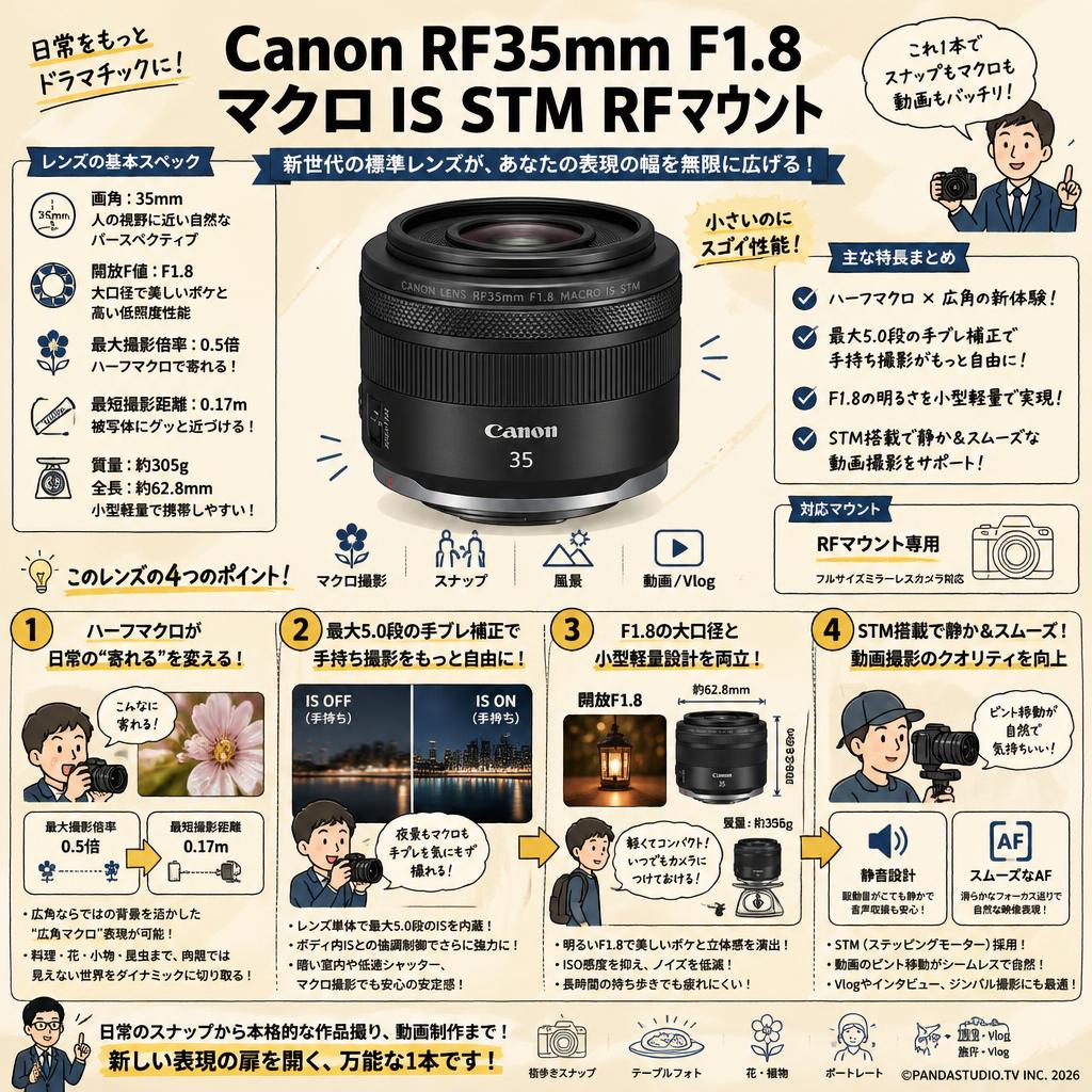 Canon RF35mm F1.8 マクロ IS STM RFマウント 概要