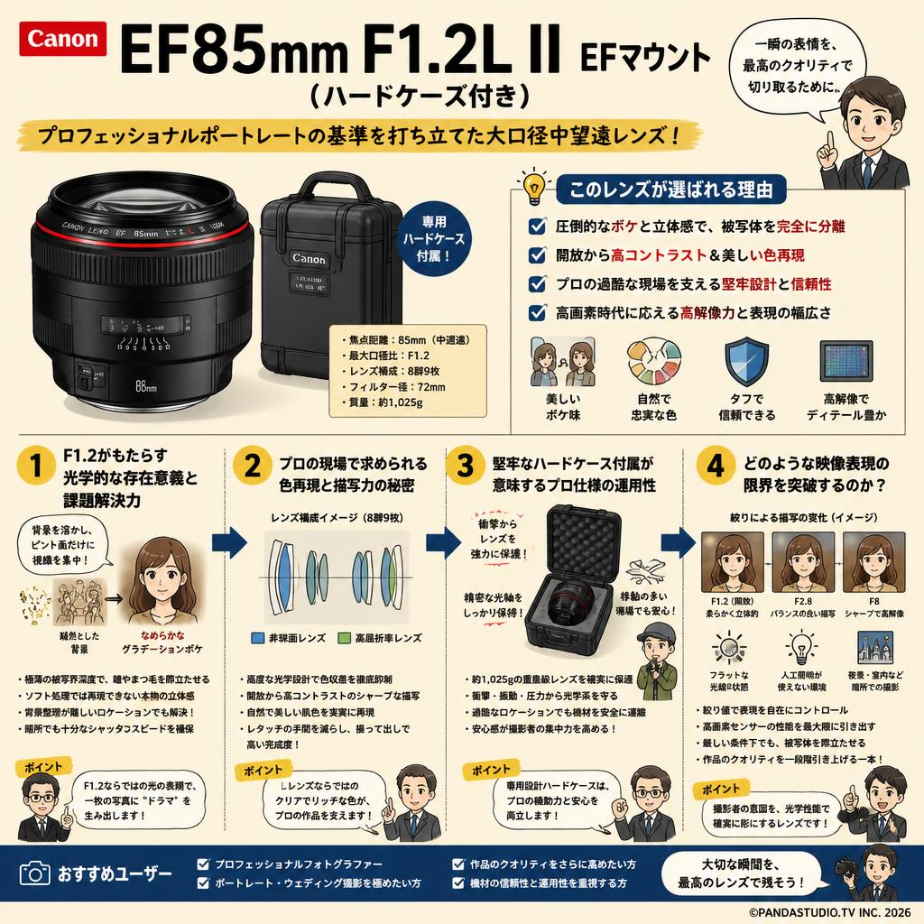 Canon EF85mm F1.2L II EFマウント(ハードケース付き) 概要