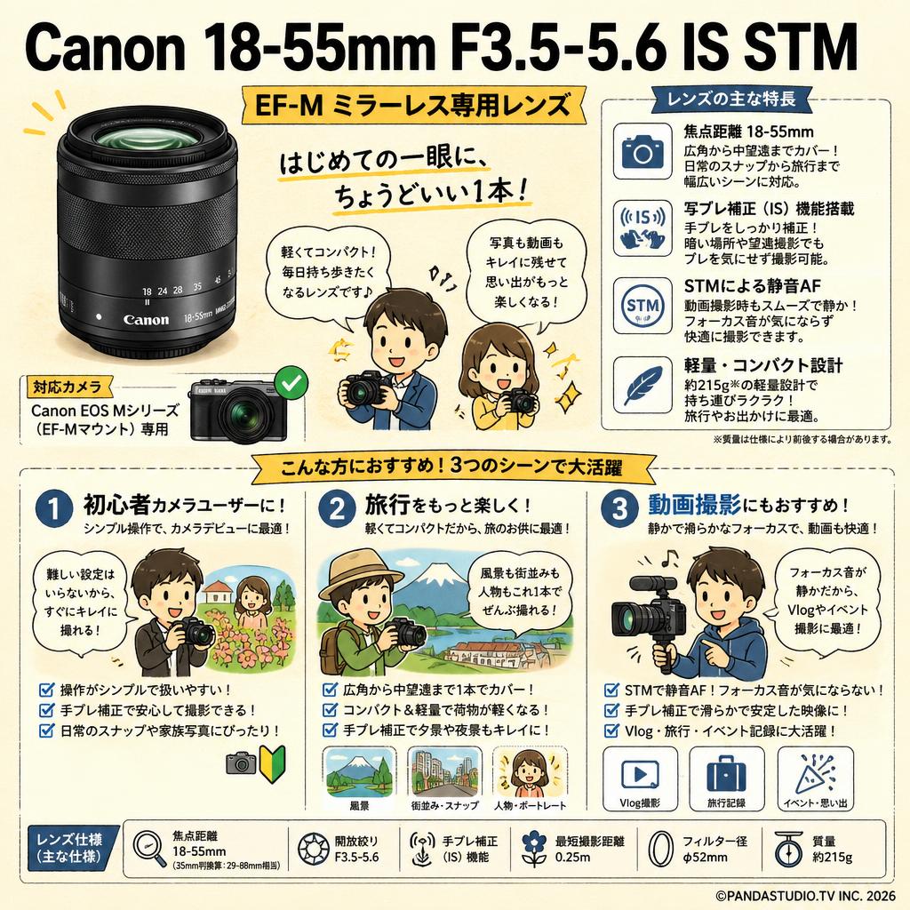 Canon 18-55mm F3.5-5.6 IS STM 【EF-M ミラーレス専用レンズ】 おもな対象のお客様