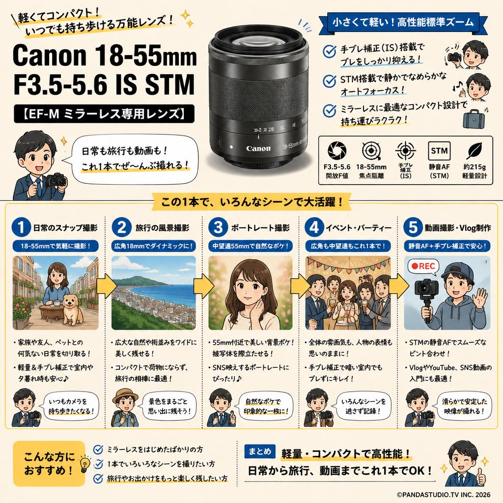 Canon 18-55mm F3.5-5.6 IS STM 【EF-M ミラーレス専用レンズ】 用途