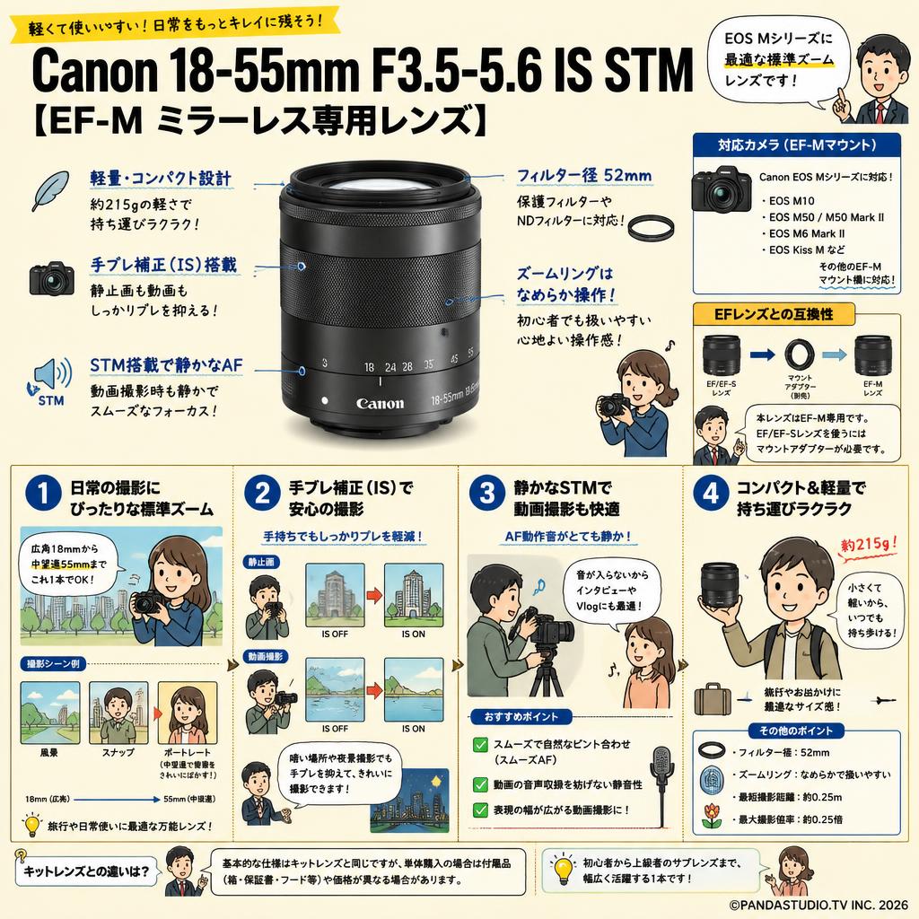 Canon 18-55mm F3.5-5.6 IS STM 【EF-M ミラーレス専用レンズ】 FAQ（よくある質問と答え）