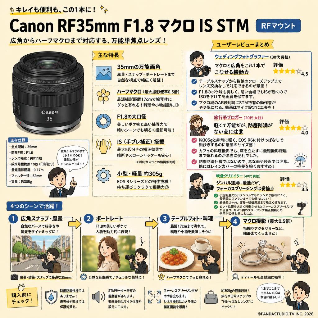 Canon RF35mm F1.8 マクロ IS STM RFマウント インターネット上のお客様の声（評判）
