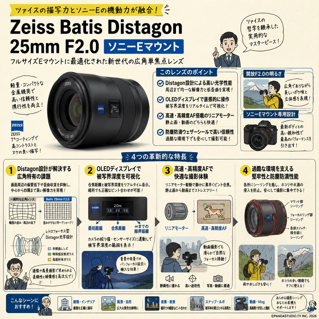 Zeiss Batis Distagon 25mm F2.0 ソニーE マウント 概要