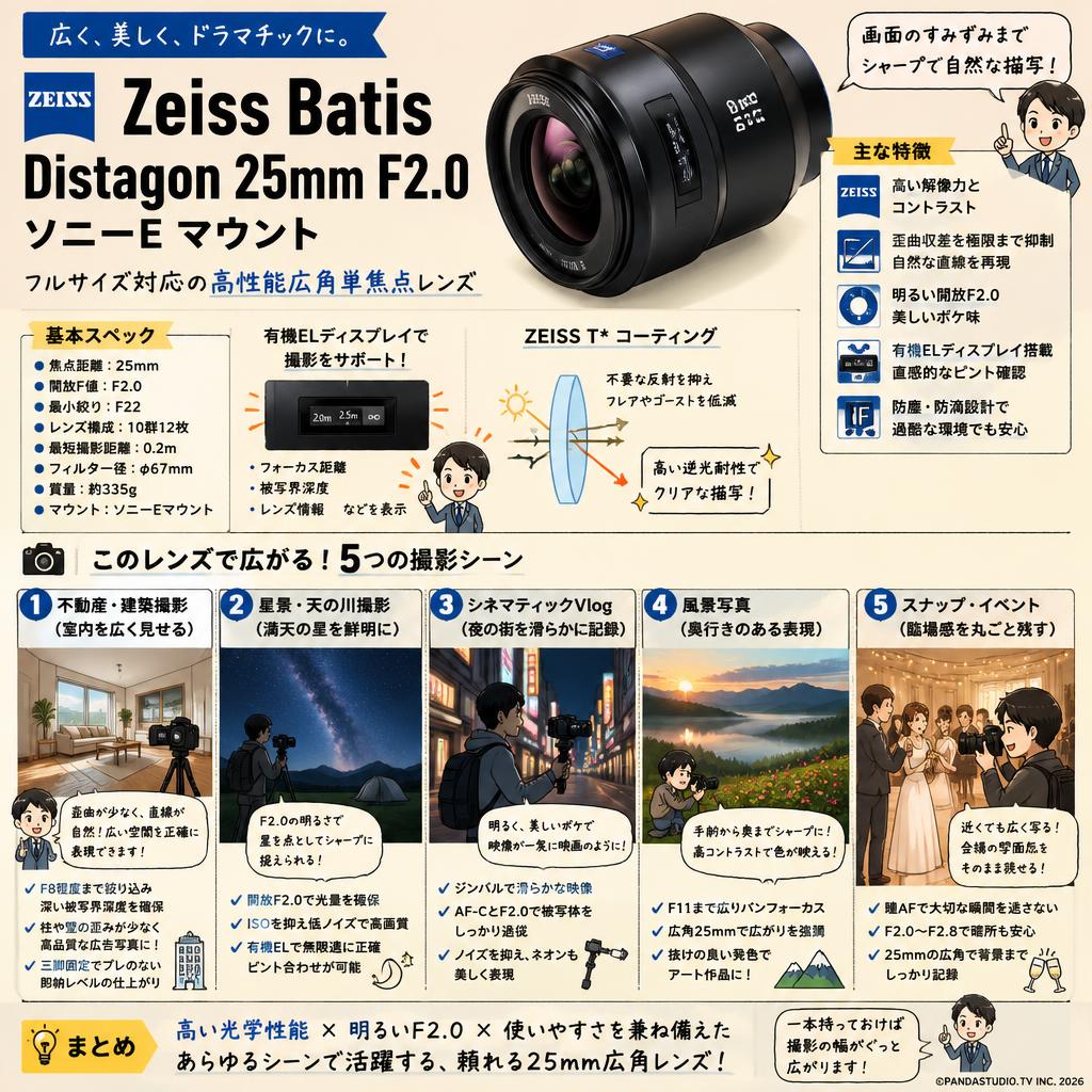 Zeiss Batis Distagon 25mm F2.0 ソニーE マウント 用途