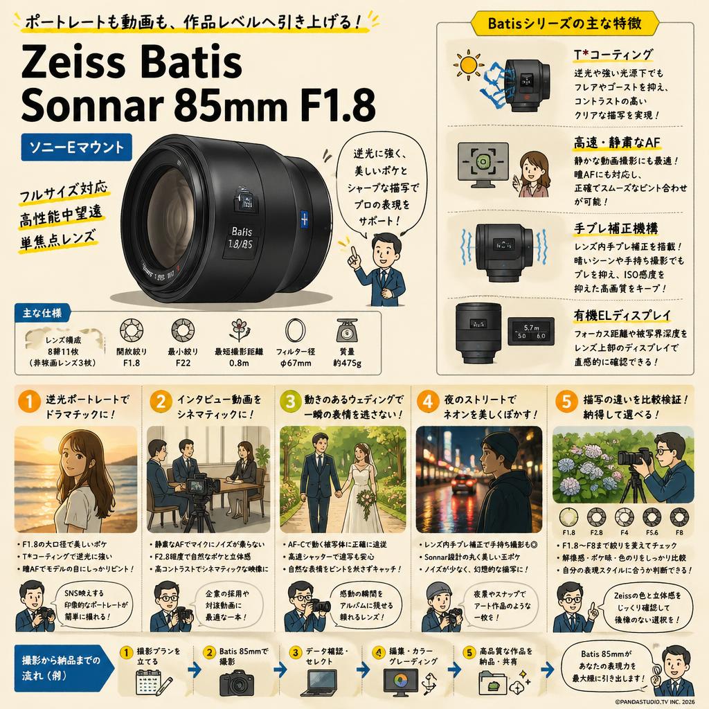 Zeiss Batis Sonnar 85mm F1.8 ソニーE マウント 用途