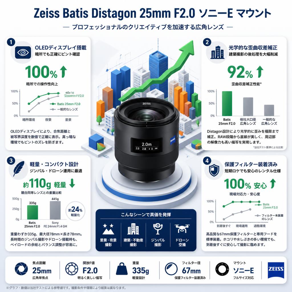 Zeiss Batis Distagon 25mm F2.0 ソニーE マウント セールスポイント