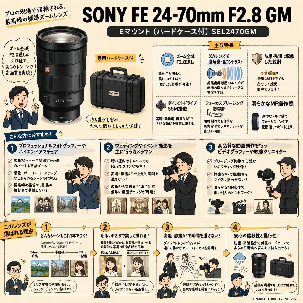 SONY FE 24-70mm F2.8 GM Eマウント(ハードケ－ス付) SEL2470GM おもな対象のお客様