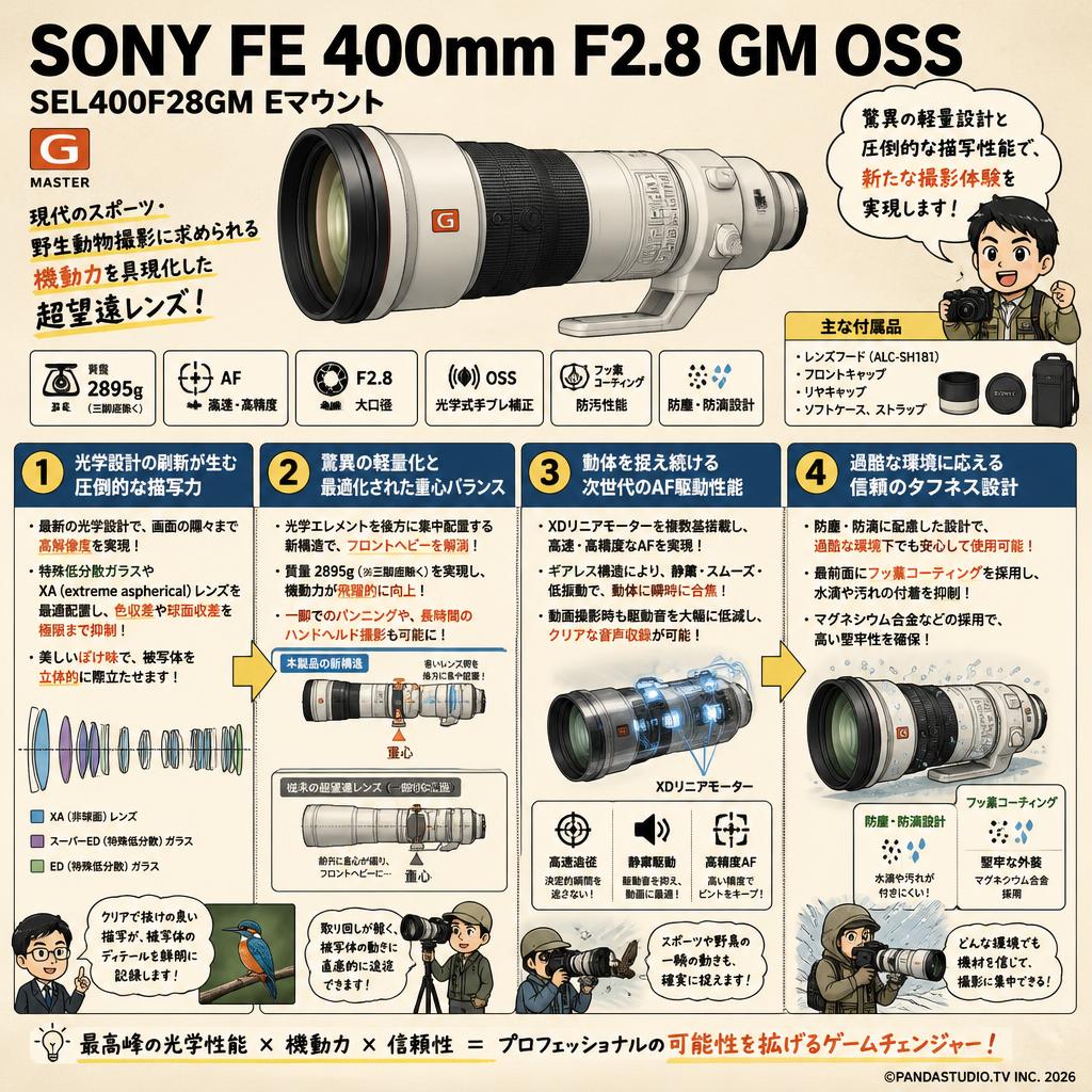 SONY FE 400mm F2.8 GM OSS SEL400F28GM Eマウント 概要