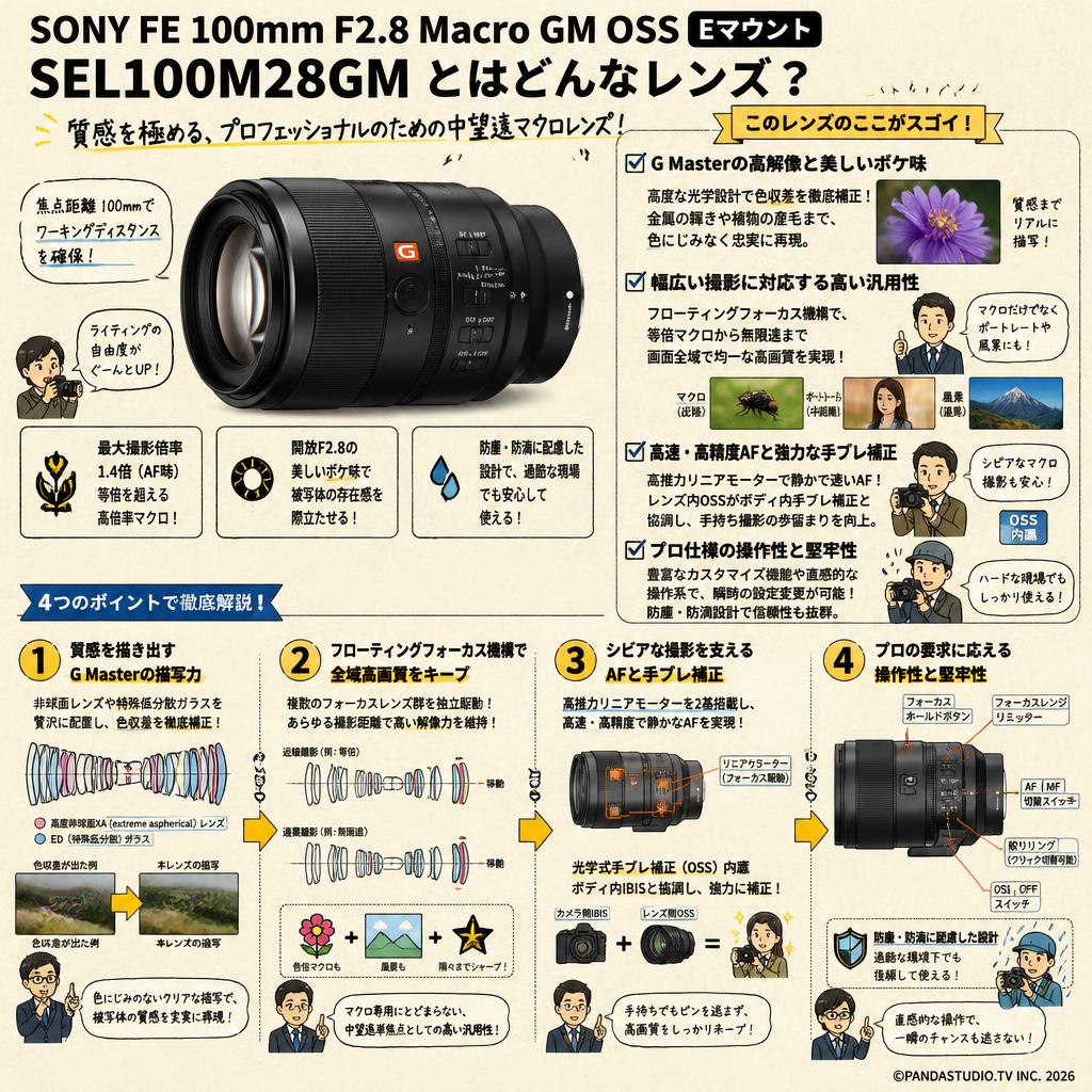 SONY FE 100mm F2.8 Macro GM OSS SEL100M28GM  Eマウント 概要