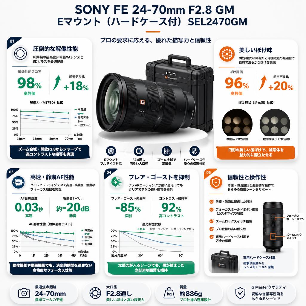 SONY FE 24-70mm F2.8 GM Eマウント(ハードケ－ス付) SEL2470GM セールスポイント