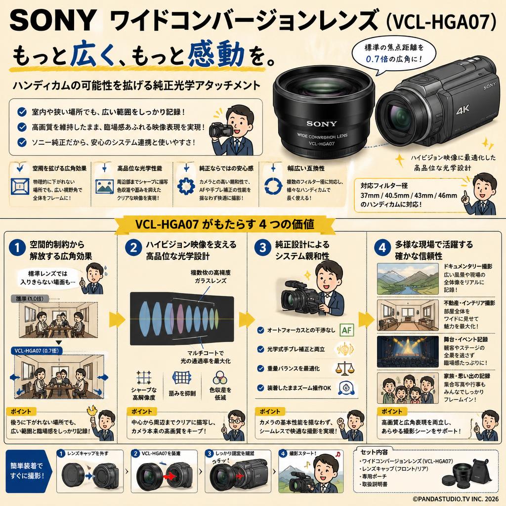 SONY ワイドコンバージョンレンズ ( VCL-HGA07 ) | パンダスタジオ