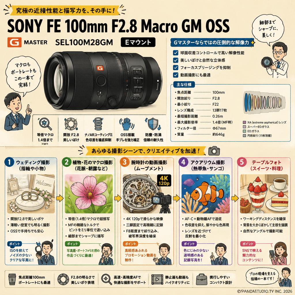 SONY FE 100mm F2.8 Macro GM OSS SEL100M28GM  Eマウント 用途