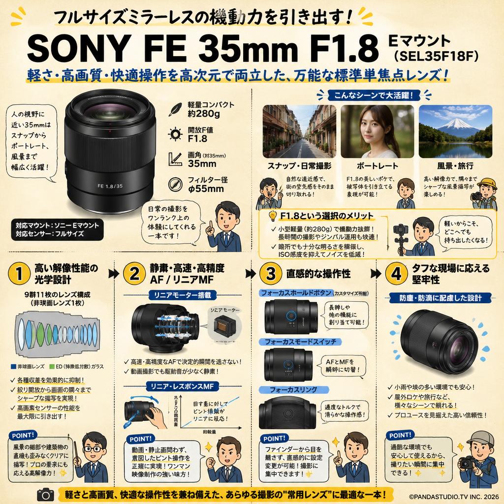 SONY FE 35mm F1.8 Eマウント （ SEL35F18F ） 概要