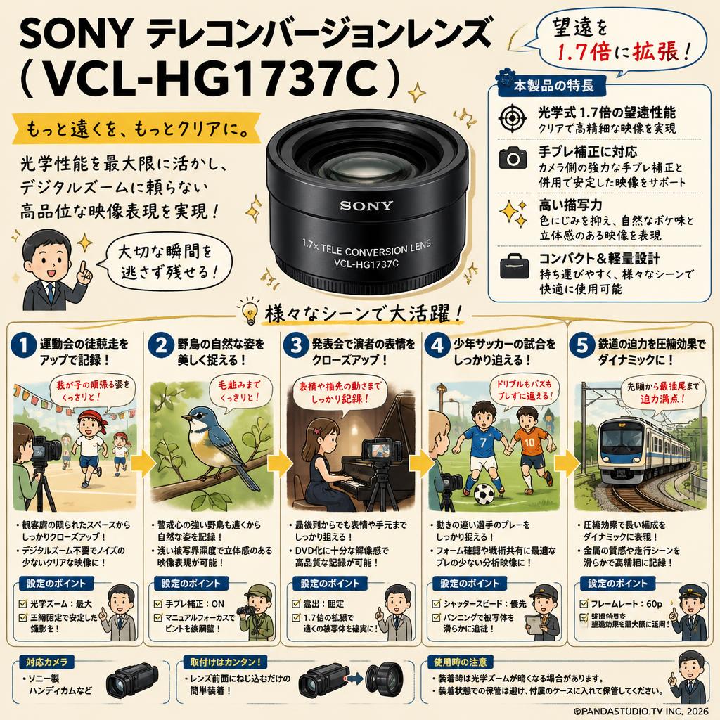 SONY テレコンバージョンレンズ ( VCL-HG1737C ) 用途