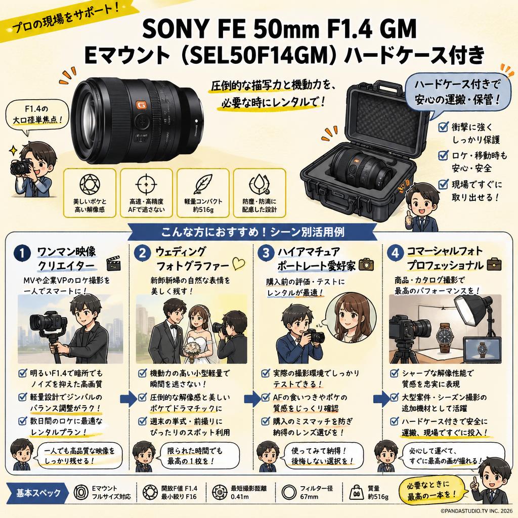 SONY FE 50mm F1.4 GM Eマウント（SEL50F14GM）ハードケース付き おもな対象のお客様