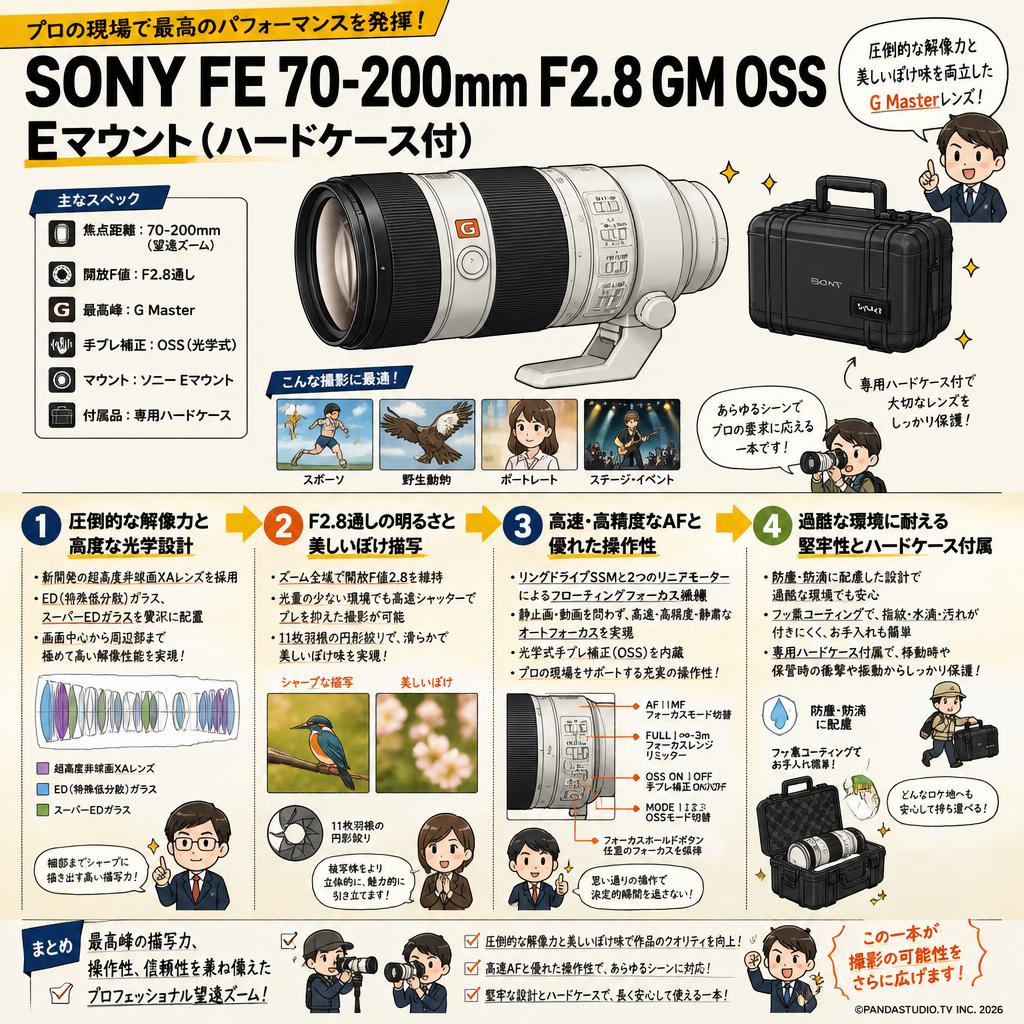 SONY FE 70-200mm F2.8 GM OSS Eマウント  (ハードケ－ス付) 概要